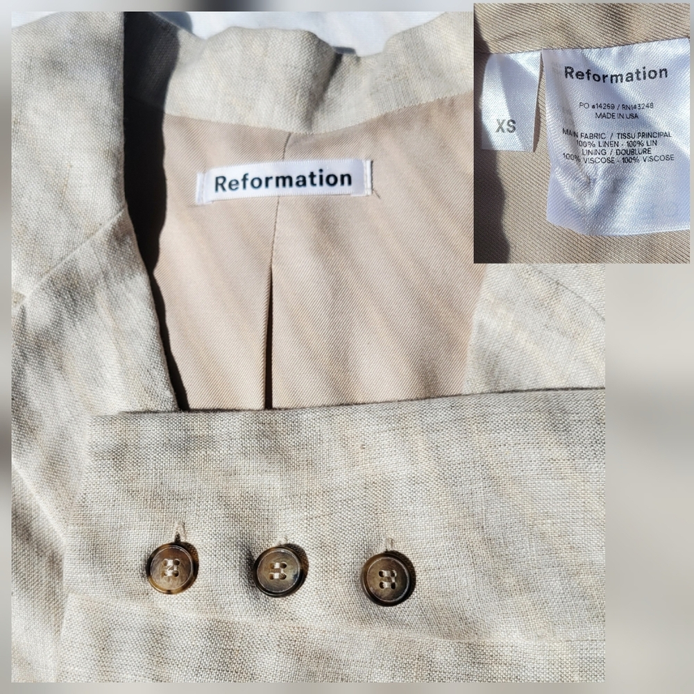 Reformation Aaron Blazer Dress Linen Natural size 2 - Picture 12 of 14